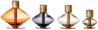 Bloomingville Decorative Glass and Metal Taper Holders, Multicolor, Set of 4 by Bloomingville