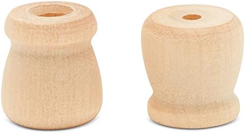 Bean Pot Candle Cups, 5/8 Inch, 1/4 Inch Hole, Pack of 100 Unfinished Wood Candle Holders, Wood Turnings for Crafts, by Woodpeckers - Image 3