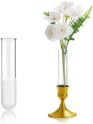 1 Pack 3.9" Glass Bud Vase Taper Candle Holder by Unknown