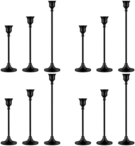 Vintage Black Candelabra Candle Holders for Fireplace & Dining by BEZURA
