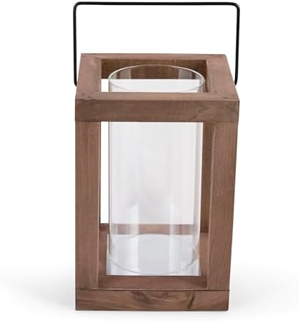 Zingz & Thingz Wooden Candle Lanterns, Decorative Light Home Decor, 9" Tall, Rustic Garden - Image 2