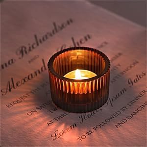 4 Pack Tealight Amber Candle Holders, Votive Tea Light Candle Holder - Image 5