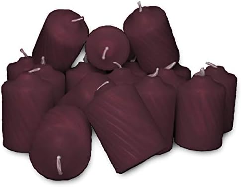Burgundy Mulberry Scented Votive Candles - 15 Hour Long Burn Time - Textured Finish - Box of 20 - Image 2