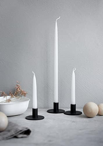 Kunstindustrien® White Taper Candles – Set of 4, 13.8" – Made in Denmark, Long Burning Candles 15h, Unscented & Smokeless Candlesticks – Elegant Tall Candles for Weddings, Dinners & Home Decor (White) - Image 7