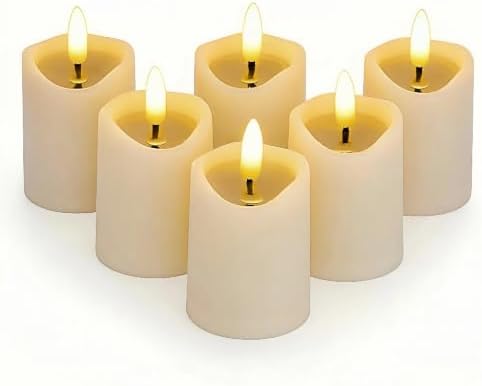 Simplelight Ivory Flameless Votive Candles with Timer, Set of 6 by simplelight4you