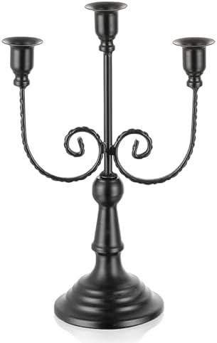 Romadedi Black 11.8" 3 Arm Candelabra Candle Holders by ROMADEDI