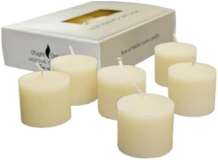 D'light Online Elegant Creamy Ivory Unscented Votive Candles - for Birthdays, Baby Shower, Home Decoration and Weddings (Ivory, 10 Hour - Set of 12) by DlightOnline