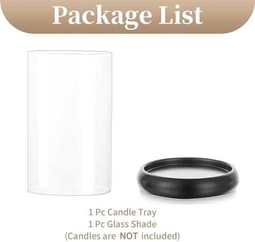 Sziqiqi Black Hurricane Candle Holder, Pillar Candle Holder with Glass - Image 7
