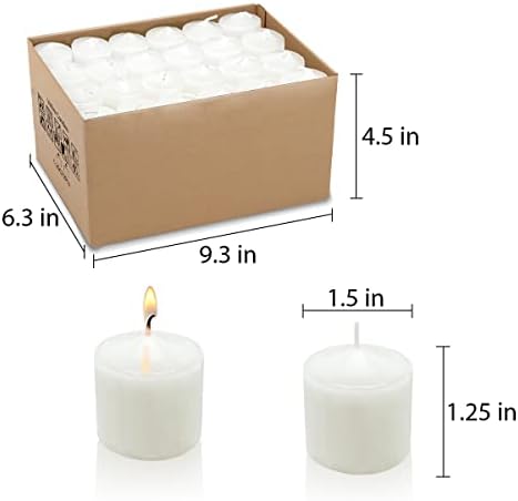 8 Hour White Votive Candles for Weddings Party Spa and Emergency, Set of 72 Small Unscented Bulk Candles for Restaurants and Home Decoration - Image 2