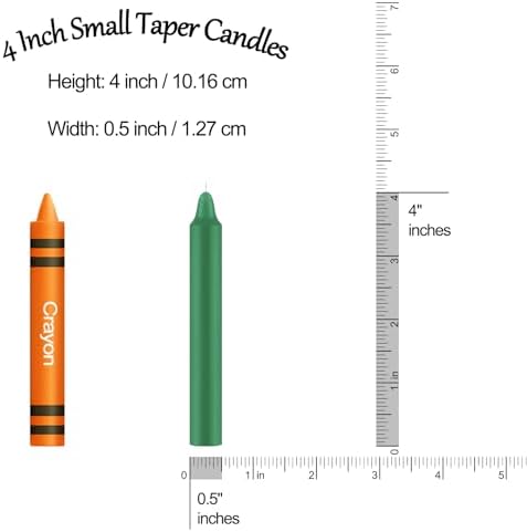 Tobeape 24 Pack Green Spell Chime Candles, 4" Unscented Mini Taper Candles - Image 2