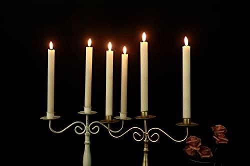 GenSwin Flameless Taper Candles LED Battery Operated Remote Timer Ivory - Image 2
