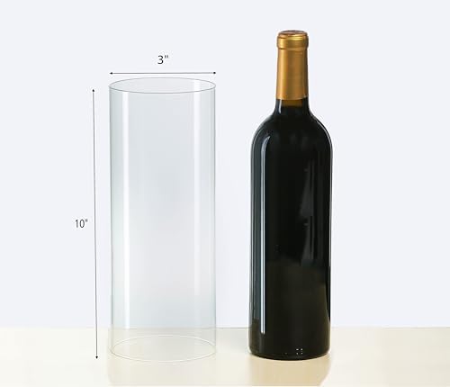 CYS EXCEL 6 PCS (H:10" D:3") Open Ended Glass Hurricane Candleholder Tube Shade Bottomless Candle Chimney Cover - Image 4