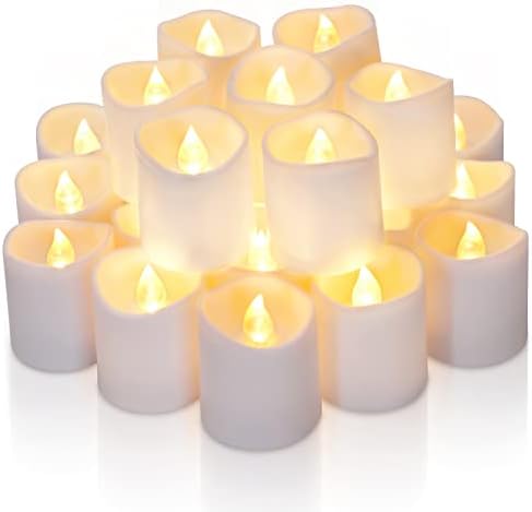 Homemory 6H Timer White Flameless LED Votive Tealights, 24 Pack by Homemory
