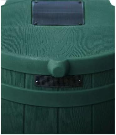 Rain Wizard, 40 Gallon Capacity, Wood Texture Design, Brass Spigot, Flat Top (Green)