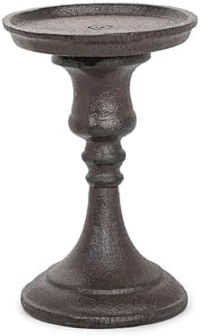 Sungmor Rustic Cast Iron Pillar Candle Holder, 5.9 Inches Tall by Sungmor