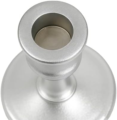 Candlestick Holders Taper Candle Holders Set of 3, Golden Candlestick Holders Decorative Candle Stand, Tapered Candle Holders Set for Wedding, Dining Table, Home Decoration (Antique Silver) - Image 4