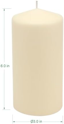 Stonebriar Unscented Pillar Candles – 65 Hour Burn Time, Long-Lasting Wax Candles for Weddings, Holidays, Home Décor & Special Events, Pack of 3, Ivory, 3" x 6" - Image 2