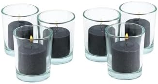 D'light Online Unscented Black Votive Candles - for Halloween, Birthdays, Baby Shower, Home Decoration and Weddings (Black, 10 Hour - Set of 12) - Image 4