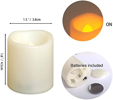 Battery Operated Flameless LED Votive Candles Warm White Light 24 PCS - Image 3
