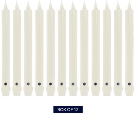 Colonial Candle Unscented Taper Candle, Classic Collection, White, 10 In, Pack of 12 - Up to 8 Hours Burn - Image 2