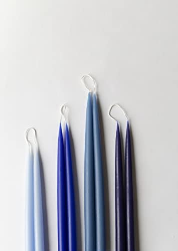 Kunstindustrien® Taper Candles – Set of 4, 13.8" – Made in Denmark, Long Burning Candles 15h, Unscented & Smokeless Candlesticks – Elegant Tall Candles for Weddings, Dinners & Home Decor (Marine Blue) - Image 4