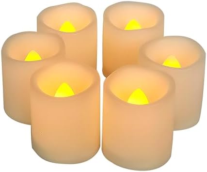 Battery Operated Flameless LED Votive Candles Warm White Light 6 Pack by CANDLE+CHOICE