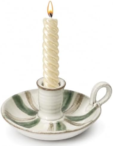 Candle Holder Ceramic Candlestick Holder, Candlelight Stand for Spell Candles, Taper Candles, and Incense, Halloween Christmas Dining Room Home Decoration Display by Kendiis