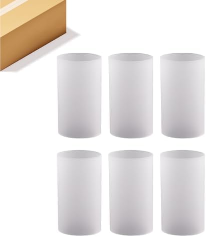 WGVI Hurricane Candle Holder Sleeve, W: 4", Ht: 8", Frosted Glass Cylinder Open Both Ends, Chimney Tube Shade, 6 Pieces by WGVInternational-OpusGlassware