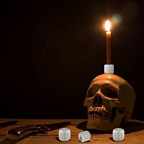 Suclain 20 Pcs 0.7 Inch Chime Candle Holder Small Candle Holders Ceramic Holder for Rituals, Spells, Vigil, Altar, Witchcraft, Wiccan Supplies (White) - Image 6