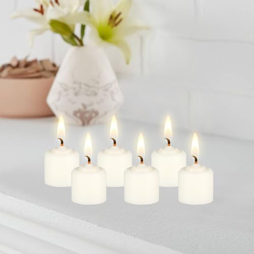 Mega Candles 12 pcs Unscented Off White Votive Candles, Hand Poured Wax Candle 10 Hour 1.38 Inch x 1.5 Inch, Home Décor, Wedding Receptions, Centerpieces, Occasions, Events, Festivities, Meditations - Image 5