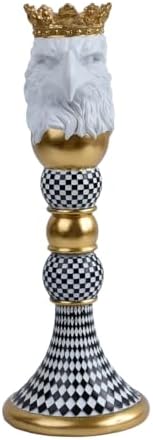 Checkered Animal Candle Holders, Resin Black White Checkered Tiger Head Candlestick Holders, Cute Black-and-White Pillar Candle Stand Home Decorations (Eagle) by ASLASL