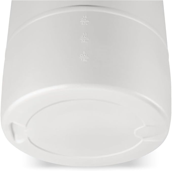 55 Gallon Water Storage Barrel, BPA Free, Emergency Water Supply - Eco Friendly - Made in USA (WHITE)