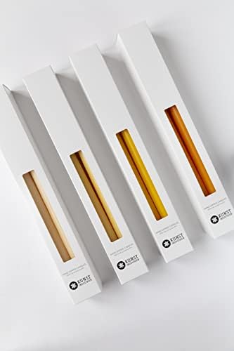 Kunstindustrien® Taper Candles, Set of 4, 13.8" – Made in Denmark, Long Burning Candles 15h, Unscented & Smokeless Candlesticks – Elegant Tall Candles for Weddings Dinners & Home Decor (Pastel Yellow) - Image 7
