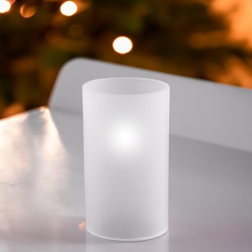 WGVI Hurricane Candle Holder Sleeve, W: 5", Ht: 10", Frosted Glass Cylinder Open Both Ends, Chimney Tube Shade, 6 Pieces - Image 4