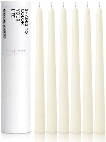 6 PK 10" Classic Taper Candles, Ivory, 7-8 Hours Long Burning, Unscented Tall Candlesticks by Unknown