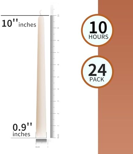 SOFT BREEZE 24 Pack Unscented Tall Taper Candles - 4/5X10 Inch, Dripless, Unscented Dinner Candle - 10 Hours Burn Time -Pink Colors - Image 2