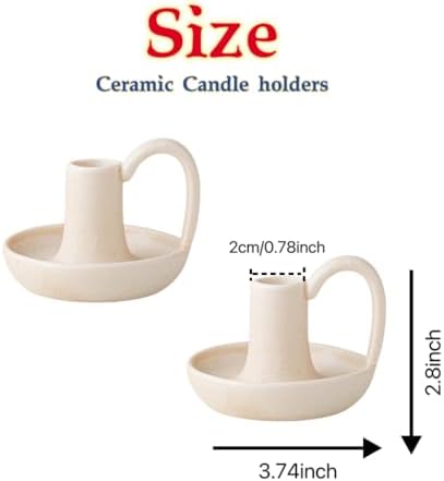 Taper Ceramic Candle Holders, Set of 2 Matte White, Table Decor Centerpiece for Home Decor, Wedding, Christmas, Birthday, Shower, Housewarming - Image 5