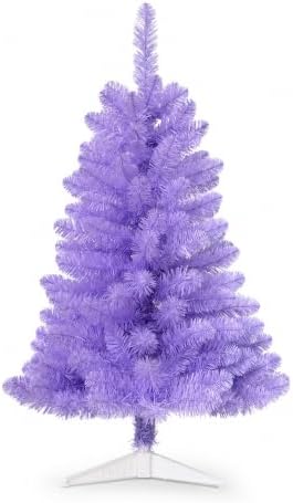 3FT Artificial Christmas Tree with String Lights – Tabletop Small Xmas Tree for Desk, Office, or Small Spaces – Full Branches, Easy Assembly, Holiday Decoration (Levander) by Unknown