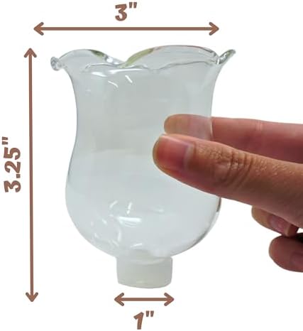 4E's Novelty Clear Glass Votive Cups with Peg - Pack of 6 - Tulip Votive for Candelabra Candle Holder, Home Interior Candle Sconce Glass Replacement Parts, Shabbat Candle Oil Lamp (3.25" Tall) - Image 2