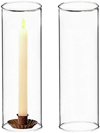CYS EXCEL 2 PCS (H:10" D:4.75") Open Ended Glass Hurricane Candleholder Tube Shade | Multiple Size Choices Open Flame Candle Chimney Tube Cover | Bottomless Cylinder - Image 5