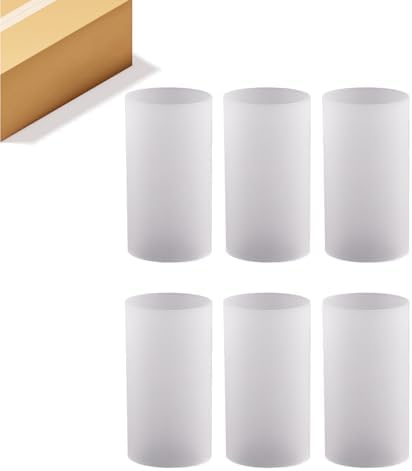 WGVI Hurricane Candle Holder Sleeve, W: 5", Ht: 10", Frosted Glass Cylinder Open Both Ends, Chimney Tube Shade, 6 Pieces by WGVInternational-OpusGlassware