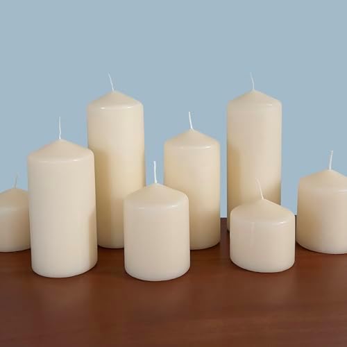Stonebriar Unscented Pillar Candles – 35 Hour Burn Time, Long-Lasting Wax Candles for Weddings, Holidays, Home Décor & Special Events, Pack of 3, Ivory, 3" x 4" - Image 5