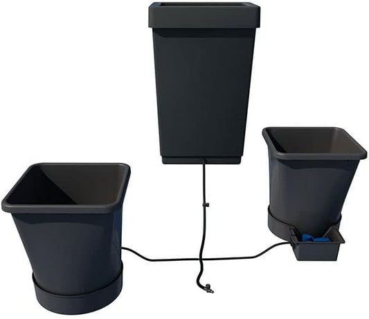 AutoPot 2 Pot XL System with 6.6 Gallon Pots and 12.4 Gallon Tank - Self-Watering, Gravity-Fed Hydroponic System - Indoor, Black