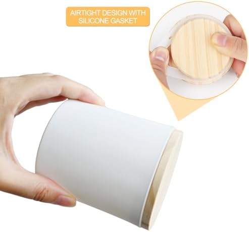 SHOWIN 8 OZ Thick Candle Jars for Making Candles 15 Pcs, White Empty Jars with Wood Lids for Candle Making, Sample Container,Matte White - Image 3
