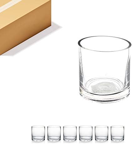 WGV Tea Light Votive Candle Holder 3x3, Clear Tiny Cylinder Glass Vase, Small Planter Terrarium for Home Accent Decor, 6 Pieces by WGVInternational-OpusGlassware
