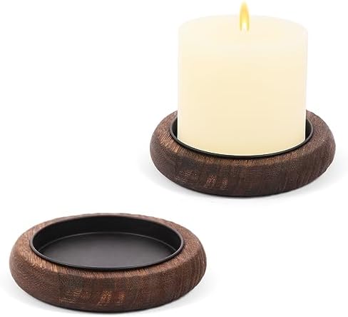 Hatway Wood Candle Holders for Pillar Candles by HighQualityWeddingSupplies