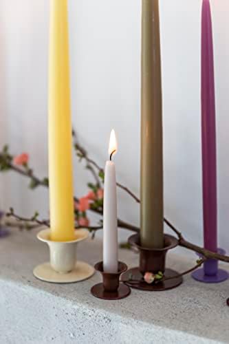 Kunstindustrien® Taper Candles – Set of 4, 13.8" – Made in Denmark, Long Burning Candles 15h, Unscented & Smokeless Candlesticks – Elegant Tall Candles for Weddings, Dinners & Home Decor (Violet) - Image 6