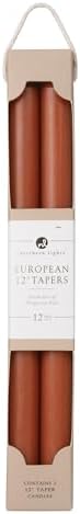 Northern Lights Candles - 12" 2pk Tapers - Terra Cotta - 72886 by Unknown