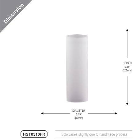 WGVI Hurricane Candle Holder Sleeve, W: 3", Ht: 10", Frosted Glass Cylinder Open Both Ends, Chimney Tube Shade, 6 Pieces - Image 2