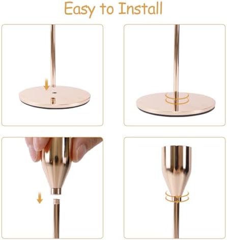 French Gold Candle Holders Set of 6, Metal Taper Candle Holders, Gold Candlestick Holders, Fits 2.2cm Thick Candle&Led Candles, for Table Centerpiece, Mantels, Weddings, Dining, Party - Image 5